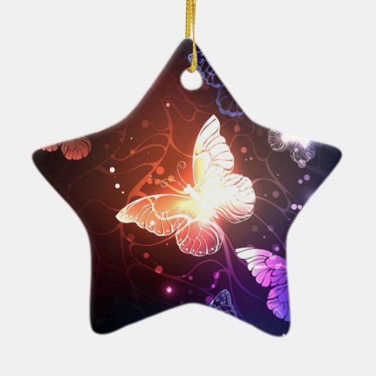Glühende Nachtschmetterlinge Keramik Ornament (Hinten)