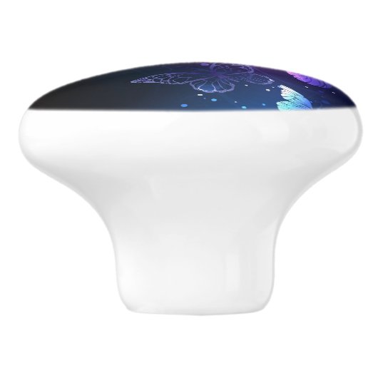 Glühende Nachtschmetterlinge Keramikknauf (Seitenansicht)