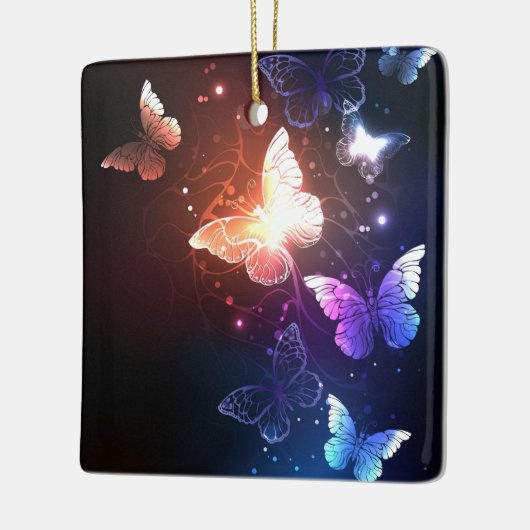 Glühende Nachtschmetterlinge Keramikornament (Links)
