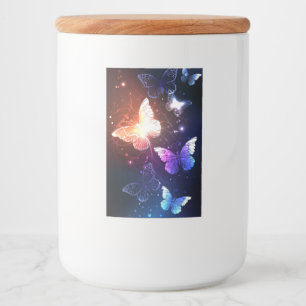 Glühende Nachtschmetterlinge Lebensmitteletikett