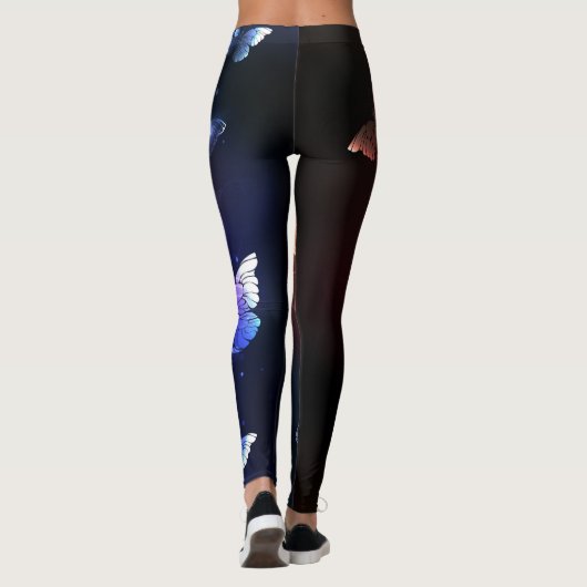 Glühende Nachtschmetterlinge Leggings (Rückseite)