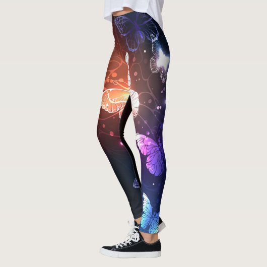 Glühende Nachtschmetterlinge Leggings (Links)
