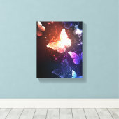 Glühende Nachtschmetterlinge Leinwanddruck (Insitu (Holzboden))