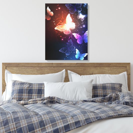 Glühende Nachtschmetterlinge Leinwanddruck (Insitu (Schlafzimmer))