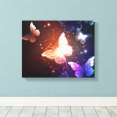 Glühende Nachtschmetterlinge Leinwanddruck (Insitu (Holzboden))