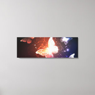 Glühende Nachtschmetterlinge Leinwanddruck