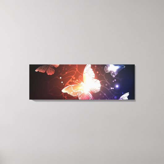 Glühende Nachtschmetterlinge Leinwanddruck (Vorderseite)