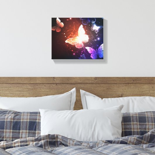 Glühende Nachtschmetterlinge Leinwanddruck (Insitu (Schlafzimmer))