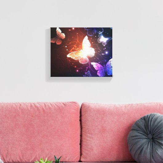 Glühende Nachtschmetterlinge Leinwanddruck (Insitu (Wohnzimmer))