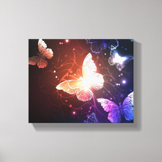 Glühende Nachtschmetterlinge Leinwanddruck (Vorderseite)