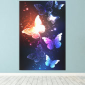 Glühende Nachtschmetterlinge Leinwanddruck (Insitu (Holzboden))