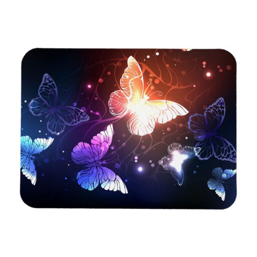 Glühende Nachtschmetterlinge Magnet (Horizontal)