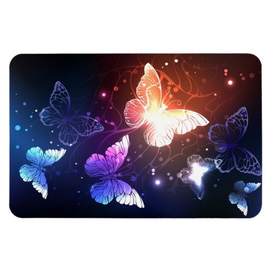 Glühende Nachtschmetterlinge Magnet (Horizontal)
