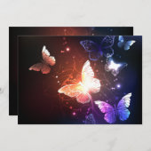 Glühende Nachtschmetterlinge Menükarte (Vorne/Hinten)