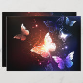 Glühende Nachtschmetterlinge Menükarte (Vorne/Hinten)