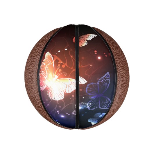 Glühende Nachtschmetterlinge Mini Basketball (Vertikal)