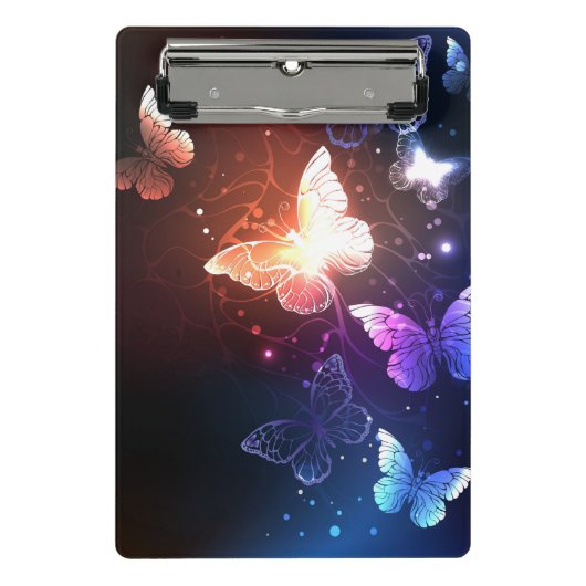 Glühende Nachtschmetterlinge Mini Klemmbrett (Vorderseite)