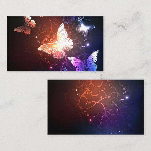 Glühende Nachtschmetterlinge Mitteilungskarte (Vorne/Hinten)