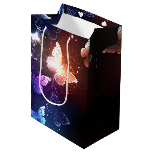 Glühende Nachtschmetterlinge Mittlere Geschenktüte (Vorderseite Schrägansicht)