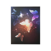 Glühende Nachtschmetterlinge Notizblock (Rotiert)