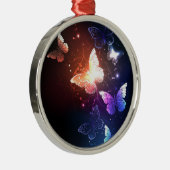 Glühende Nachtschmetterlinge Ornament Aus Metall (Rechts)