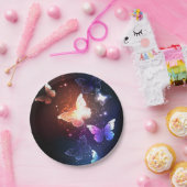 Glühende Nachtschmetterlinge Pappteller (Party)