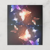 Glühende Nachtschmetterlinge Platzkarte (Außenseite Aufgefaltet)