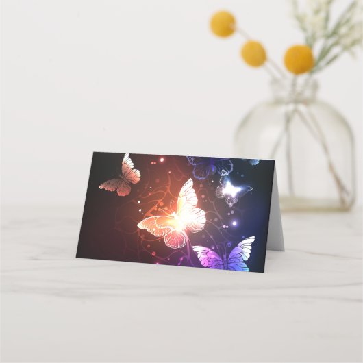 Glühende Nachtschmetterlinge Platzkarte (Rückseite)