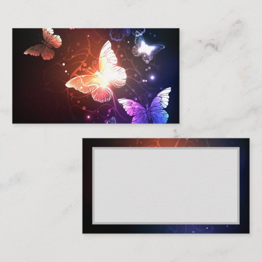 Glühende Nachtschmetterlinge Platzkarte (Vorne/Hinten)