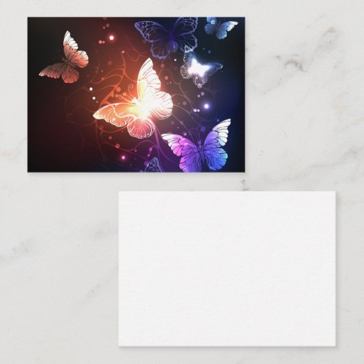 Glühende Nachtschmetterlinge Platzkarte (Vorne/Hinten)