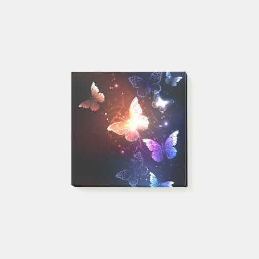 Glühende Nachtschmetterlinge Post-it Klebezettel (Vorderseite)