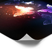 Glühende Nachtschmetterlinge Poster (Ecke)