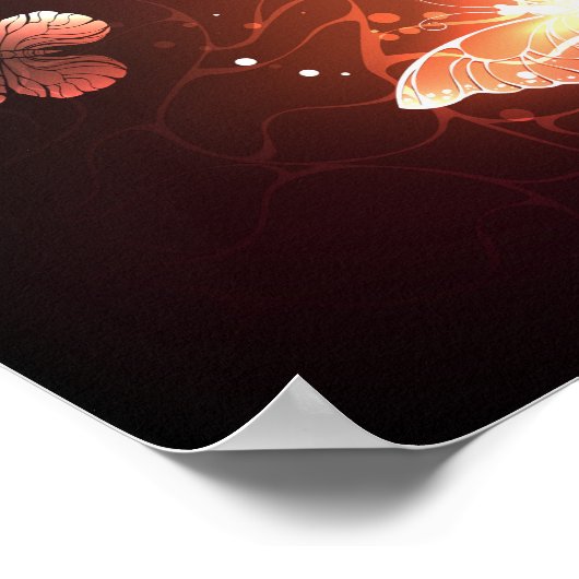 Glühende Nachtschmetterlinge Poster (Ecke)