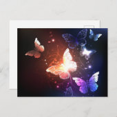 Glühende Nachtschmetterlinge Postkarte (Vorne/Hinten)