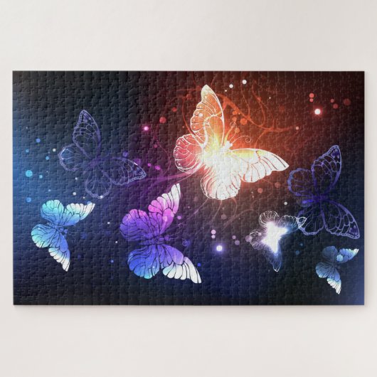 Glühende Nachtschmetterlinge Puzzle (Horizontal)
