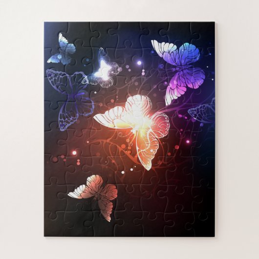 Glühende Nachtschmetterlinge Puzzle (Vertikal)