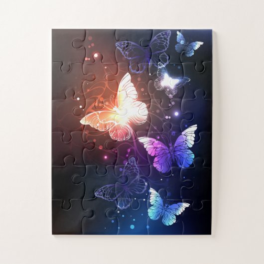 Glühende Nachtschmetterlinge Puzzle (Vertikal)