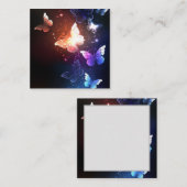 Glühende Nachtschmetterlinge Quadratische Visitenkarte (Vorne/Hinten)