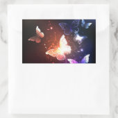 Glühende Nachtschmetterlinge Rechteckiger Aufkleber (Tasche)