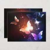 Glühende Nachtschmetterlinge RSVP Karte (Vorne/Hinten)