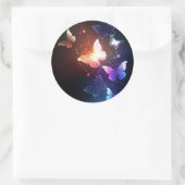 Glühende Nachtschmetterlinge Runder Aufkleber (Tasche)