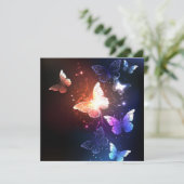 Glühende Nachtschmetterlinge Save The Date (Stehend Vorderseite)