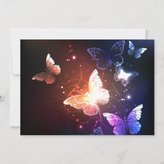 Glühende Nachtschmetterlinge Save The Date (Vorderseite)