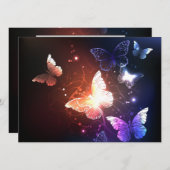 Glühende Nachtschmetterlinge Save The Date (Vorne/Hinten)