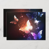 Glühende Nachtschmetterlinge Save The Date (Vorne/Hinten)