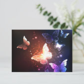Glühende Nachtschmetterlinge Save The Date (Stehend Vorderseite)