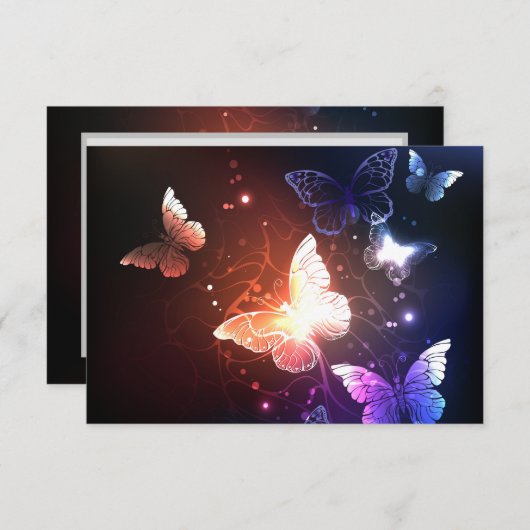 Glühende Nachtschmetterlinge Save The Date (Vorne/Hinten)