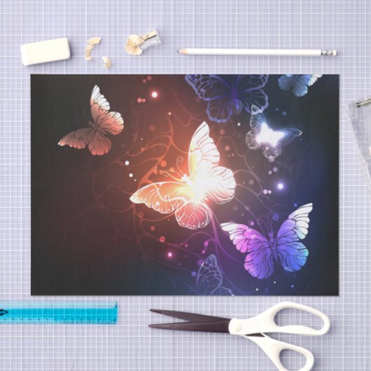 Glühende Nachtschmetterlinge Seidenpapier (Handwerk)