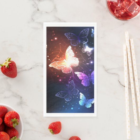 Glühende Nachtschmetterlinge Serviette (Beispiel)