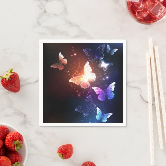 Glühende Nachtschmetterlinge Serviette (Beispiel)